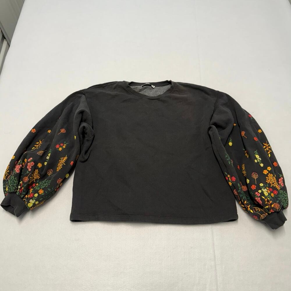 Zara Damen Floral Print Sleeve Sweatshirt Women’s Size S